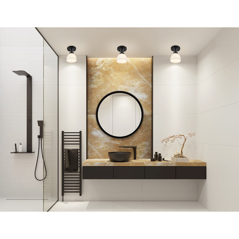 Z-Lite Ashton 1 Light Flush Mount, Matte Black