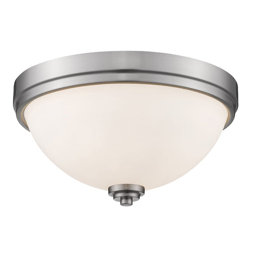 Z-Lite Ashton 2 Light Flush Mount, Brushed Nickel, Matte Opal - 443F2-BN