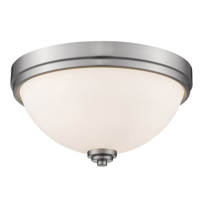 Z-Lite Ashton 2 Light Flush Mount, Brushed Nickel, Matte Opal - 443F2-BN