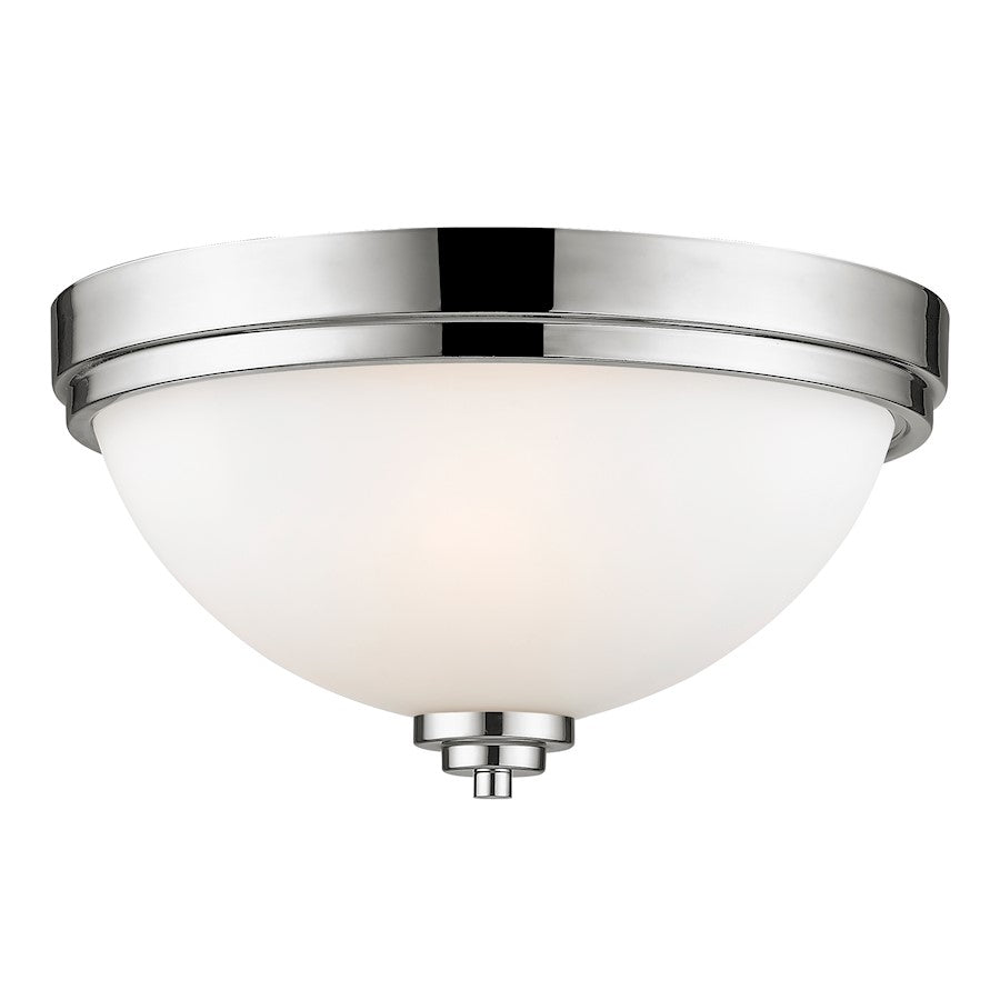 Z-Lite Ashton 2 Light Flush Mount, Chrome, Matte Opal - 443F2-CH