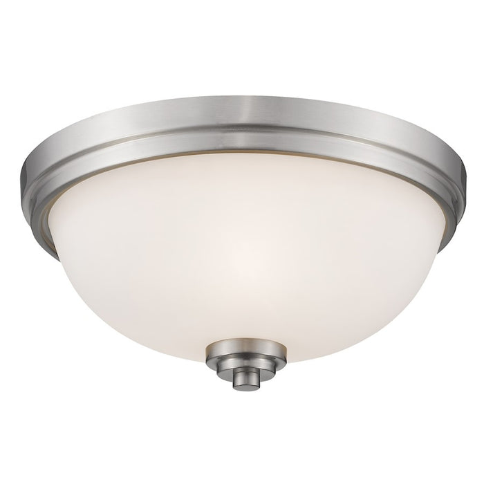 Z-Lite Ashton 3 Light Flush Mount, Brushed Nickel, Matte Opal - 443F3-BN