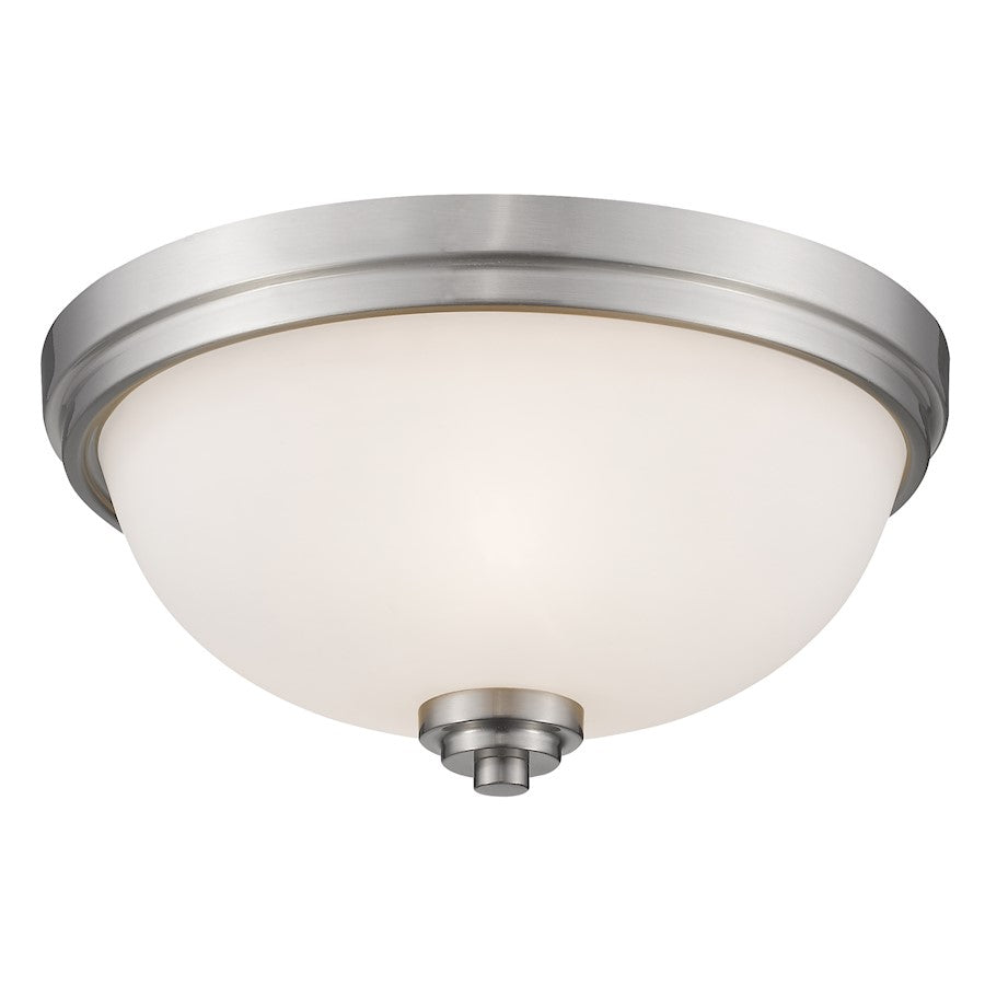 Z-Lite Ashton 3 Light Flush Mount, Brushed Nickel, Matte Opal - 443F3-BN