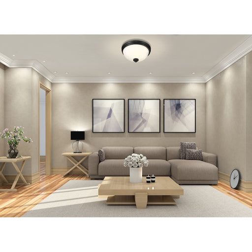 Z-Lite Ashton 3 Light Flush Mount, Matte Black