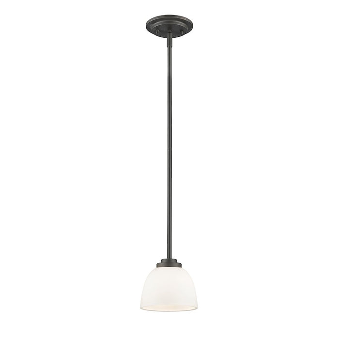 Z-Lite Ashton 1 Light Mini Pendant, 6x6x5", Bronze, Matte Opal - 443MP-BRZ