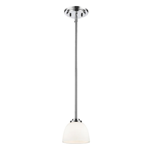 Z-Lite Ashton 1 Light Mini Pendant, 6x6x5", Chrome, Matte Opal - 443MP-CH