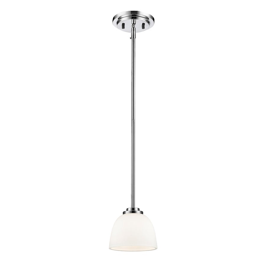 Z-Lite Ashton 1 Light Mini Pendant, 6x6x5", Chrome, Matte Opal - 443MP-CH