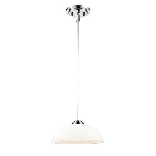 Z-Lite Ashton 1 Light Mini Pendant, 11.75x11.75x5.75", Chrome, Opal - 443MP12-CH