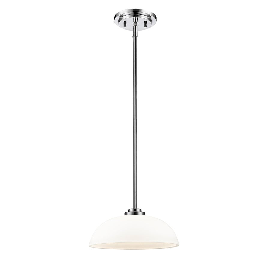 Z-Lite Ashton 1 Light Mini Pendant, 11.75x11.75x5.75", Chrome, Opal - 443MP12-CH