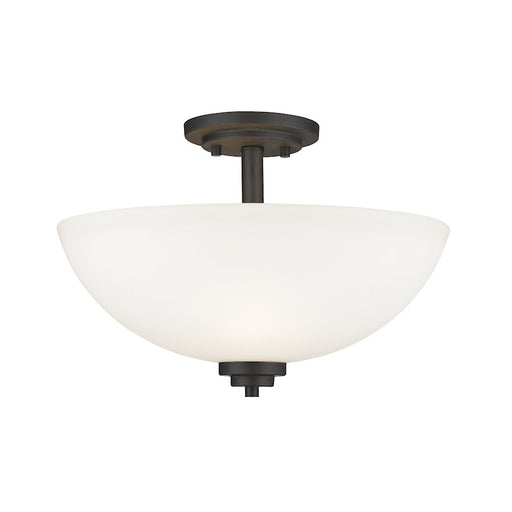 Z-Lite Ashton 3 Light Semi Flush Mount, Bronze, Matte Opal - 443SF-BRZ
