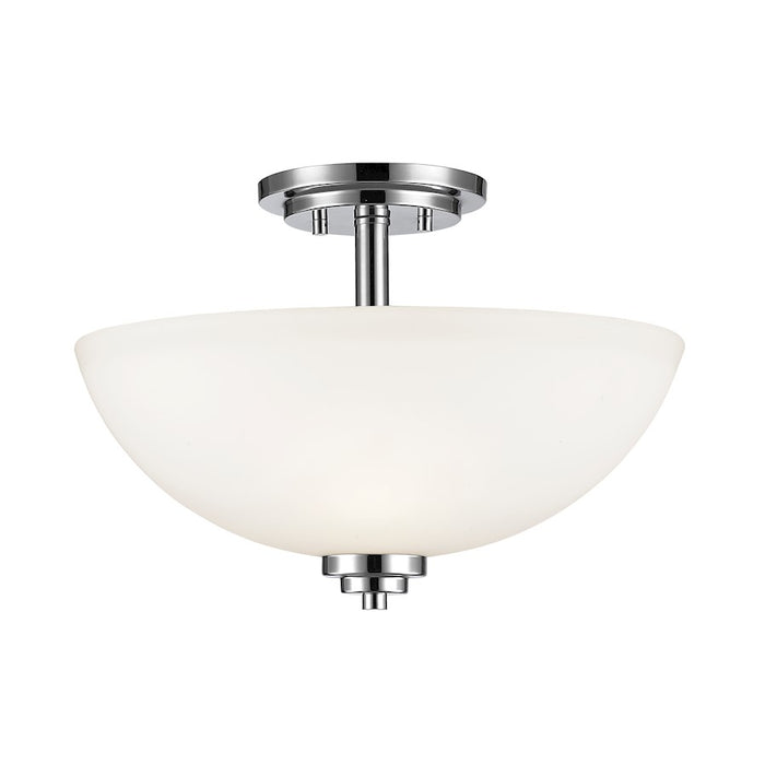 Z-Lite Ashton 3 Light Semi Flush Mount, Chrome, Matte Opal - 443SF-CH
