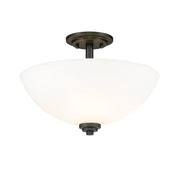 Z-Lite Ashton 3 Light Semi Flush Mount, Matte Black - 443SF-MB