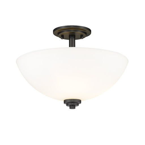 Z-Lite Ashton 3 Light Semi Flush Mount, Matte Black - 443SF-MB