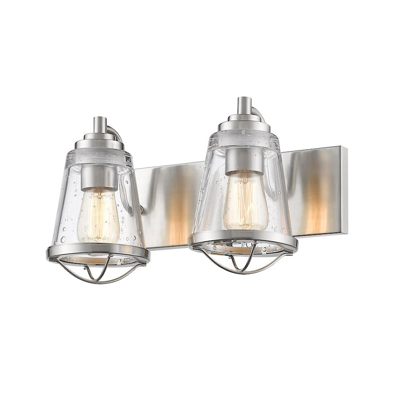 Z-Lite Mariner 2 Light Vanity, Brushed Nickel, Clear Seedy - 444-2V-BN