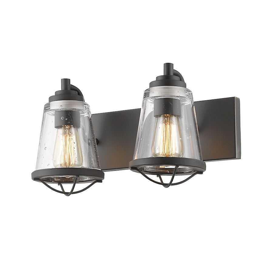 Z-Lite Mariner 2 Light Vanity, Bronze, Clear Seedy - 444-2V-BRZ