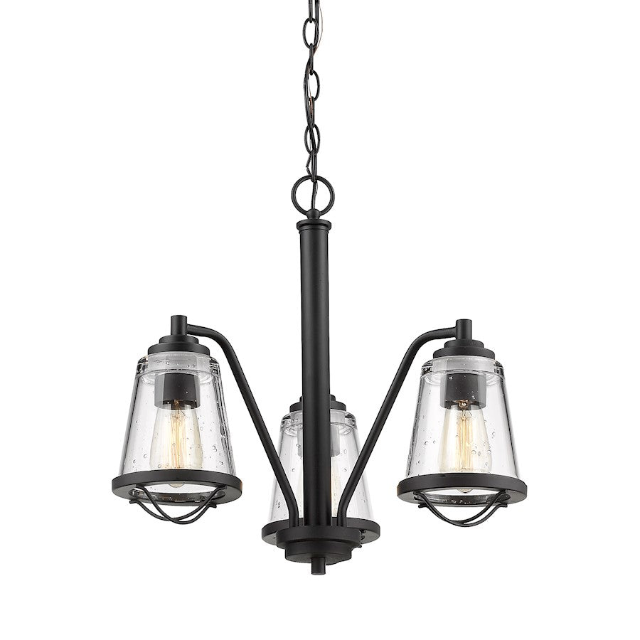 Z-Lite Mariner 3 Light Chandelier, Bronze, Clear Seedy - 444-3-BRZ