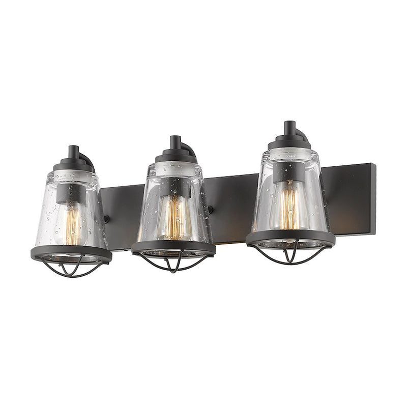 Z-Lite Mariner 3 Light Vanity, Bronze, Clear Seedy - 444-3V-BRZ