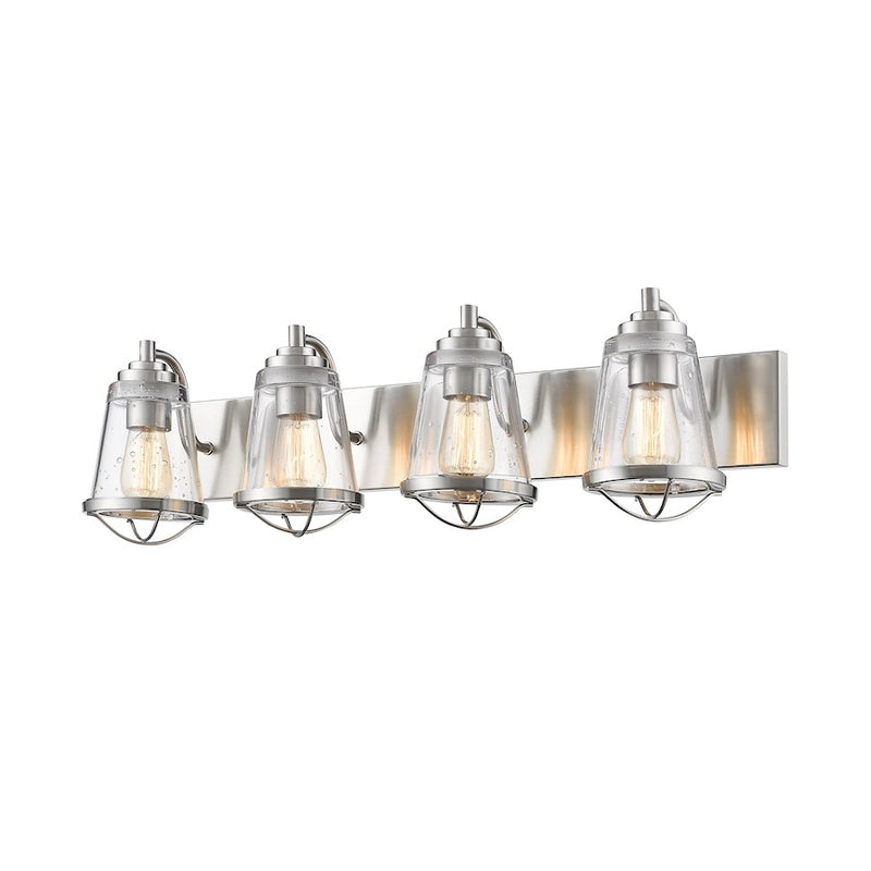 Z-Lite Mariner 4 Light Vanity, Brushed Nickel, Clear Seedy - 444-4V-BN