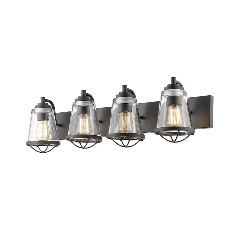 Z-Lite Mariner 4 Light Vanity, Bronze, Clear Seedy - 444-4V-BRZ