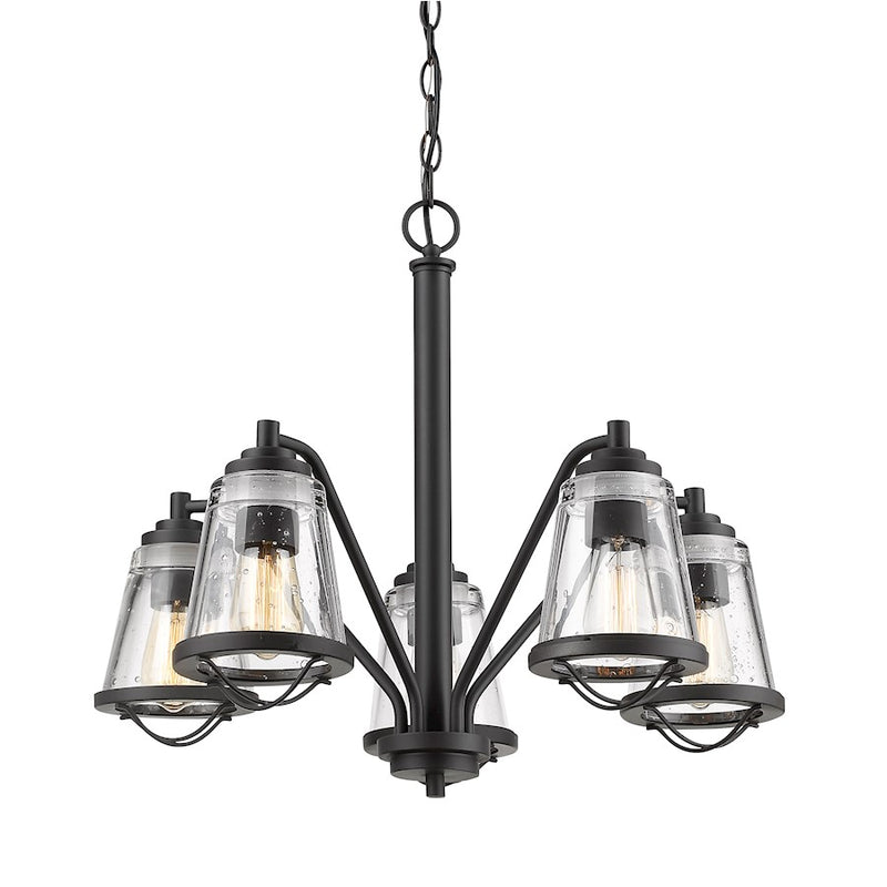 Z-Lite Mariner 5 Light Chandelier, Bronze, Clear Seedy - 444-5-BRZ