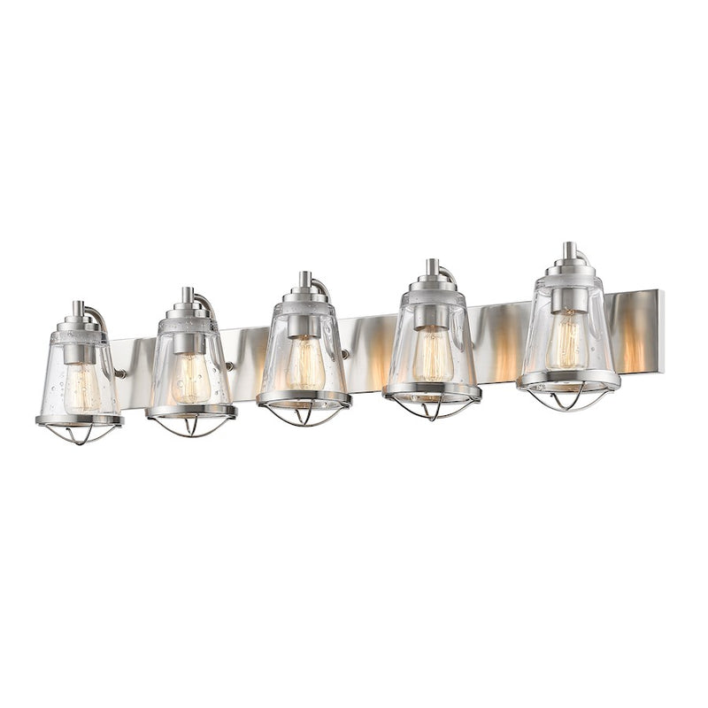 Z-Lite Mariner 5 Light Vanity, Brushed Nickel, Clear Seedy - 444-5V-BN