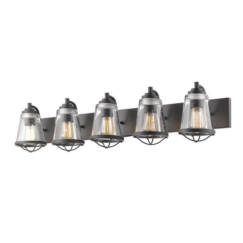 Z-Lite Mariner 5 Light Vanity, Bronze, Clear Seedy - 444-5V-BRZ