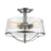Z-Lite Mariner 3 Light Semi-Flush, Brushed Nickel, Clear Seedy - 444SF-BN