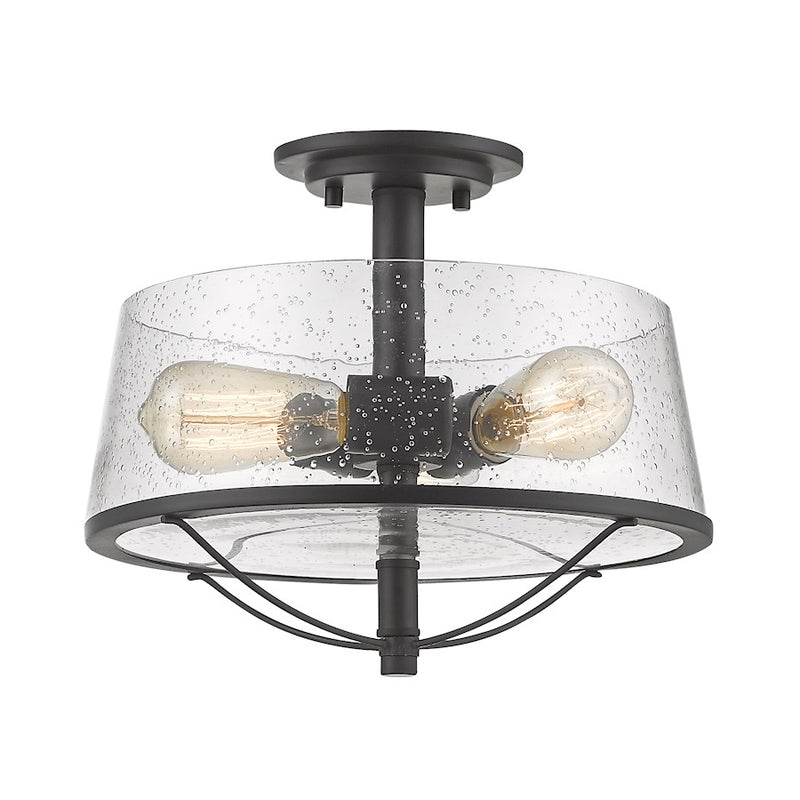 Z-Lite Mariner 3 Light Semi-Flush, Bronze, Clear Seedy - 444SF-BRZ