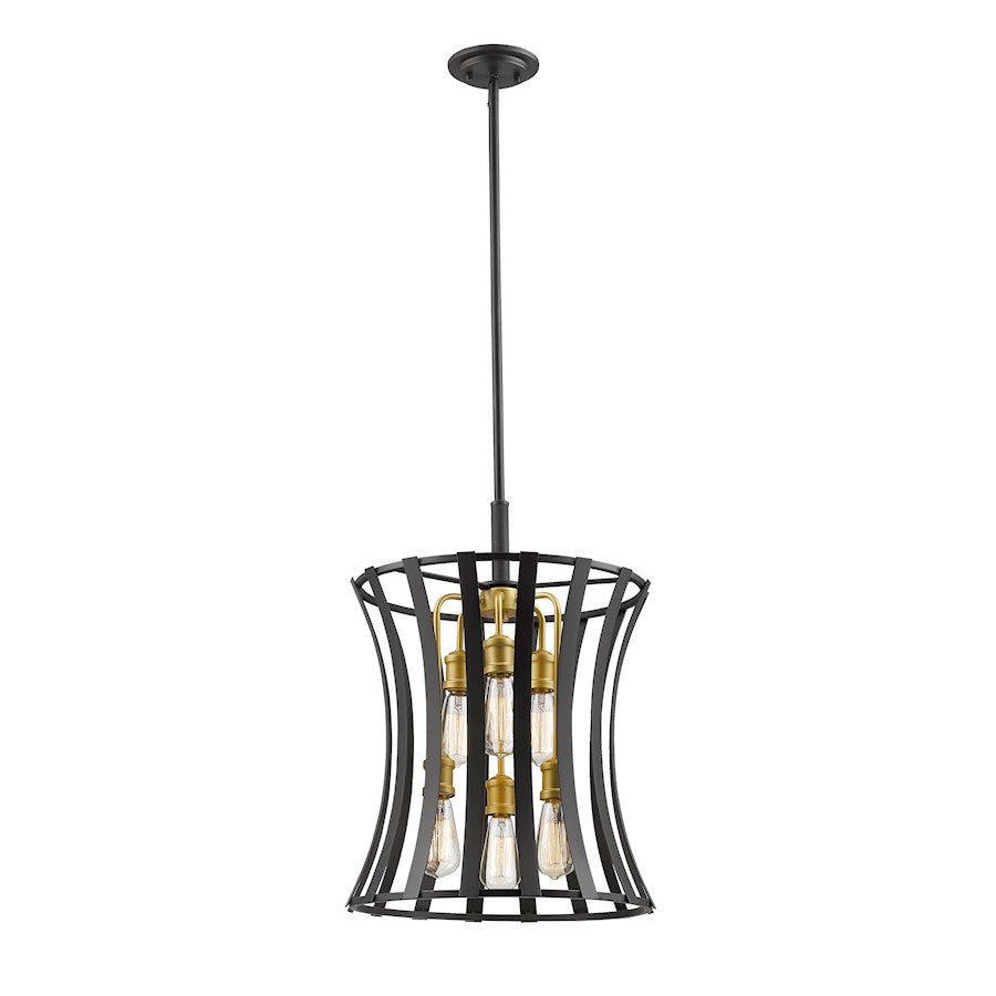 Z-Lite Geist 6 Light Pendant, Bronze Gold, Bronze Gold - 446-18BZGD