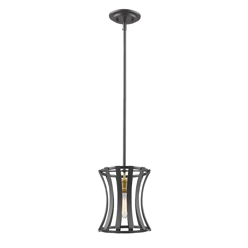 Z-Lite Geist 1 Light Mini Pendant, 8.5x8.5x9.5", Bronze Gold, Bronze Gold - 446MP8-BZGD