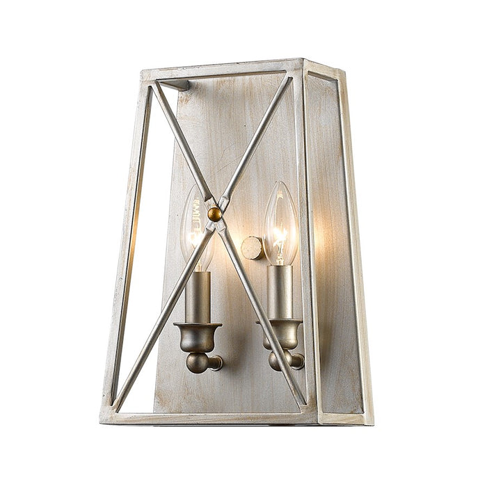 Z-Lite Tressle 2 Light Wall Sconce, Antique Silver, Antique Silver - 447-2S-AS