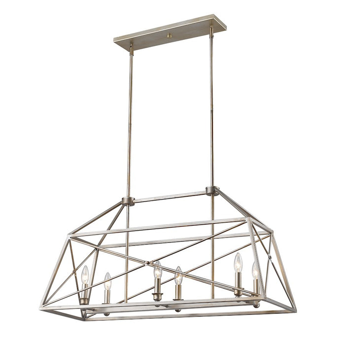 Z-Lite Tressle 6 Light Pendant, Antique Silver, Antique Silver - 447-36AS