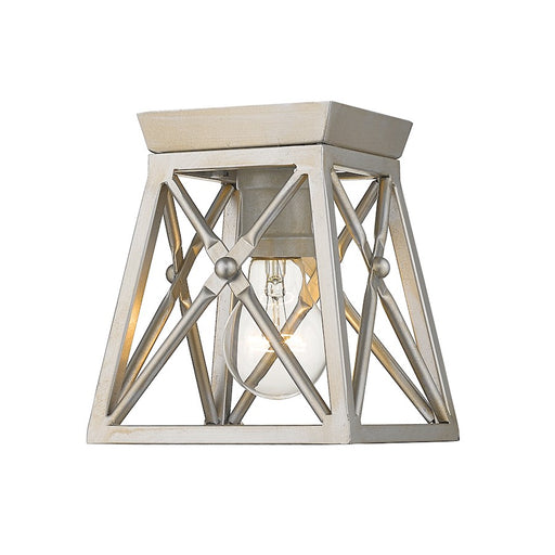 Z-Lite Trestle 1 Light Flush Mount, Antique Silver - 447F1-AS