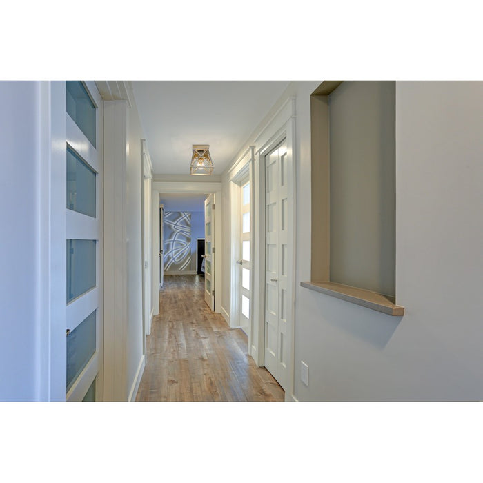 Z-Lite Trestle 1 Light Flush Mount, Antique Silver