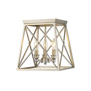 Z-Lite Trestle 3 Light Small Flush Mount, Antique Silver - 447F11-AS