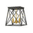 Z-Lite Trestle 3 Light Small Flush Mount, Matte Black/Olde Brass - 447F11-MB-OBR