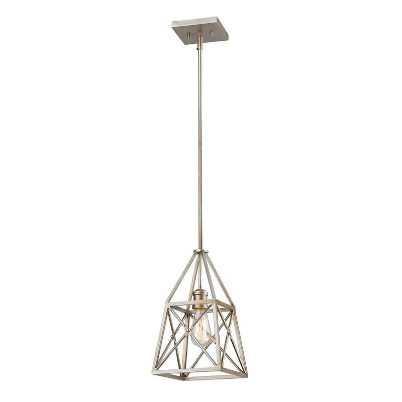 Z-Lite Tressle 1 Light Mini Pendant, Antique Silver, Antique Silver - 447MP-AS