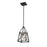 Z-Lite Trestle 1 Light Mini Pendant, Matte Black/Olde Brass - 447MP-MB-OBR