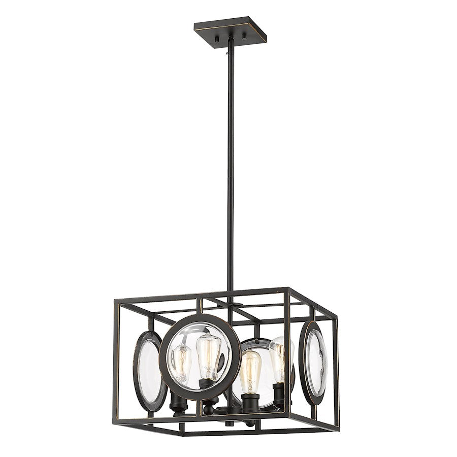 Z-Lite Port 4 Light Pendant, 17.75x17.75x11", Olde Bronze, Olde Bronze - 448-16OB