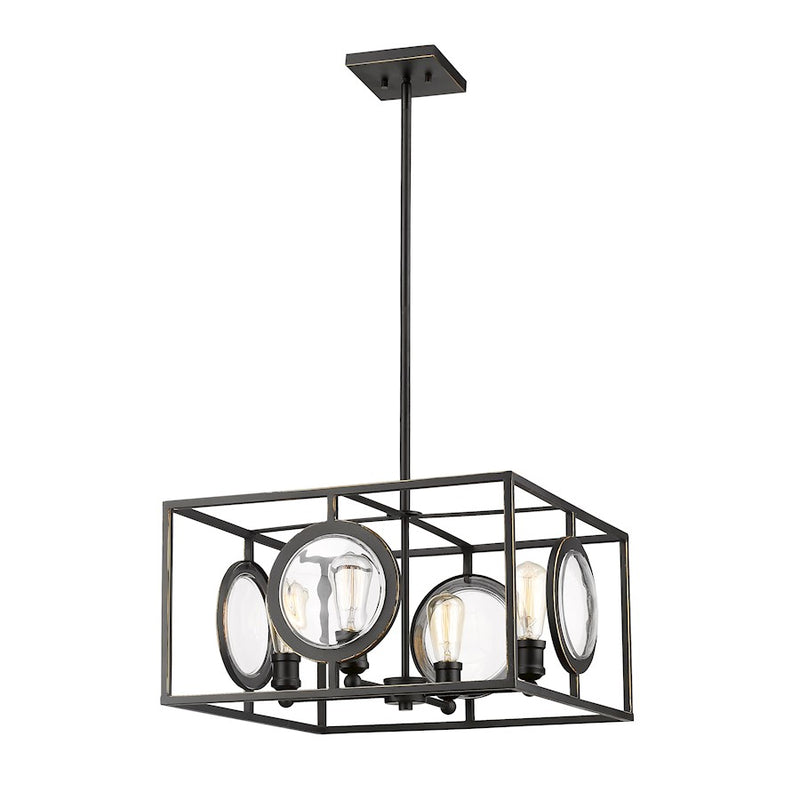 Z-Lite Port 4 Light Pendant, 21.75x21.75x11", Olde Bronze, Olde Bronze - 448-20OB