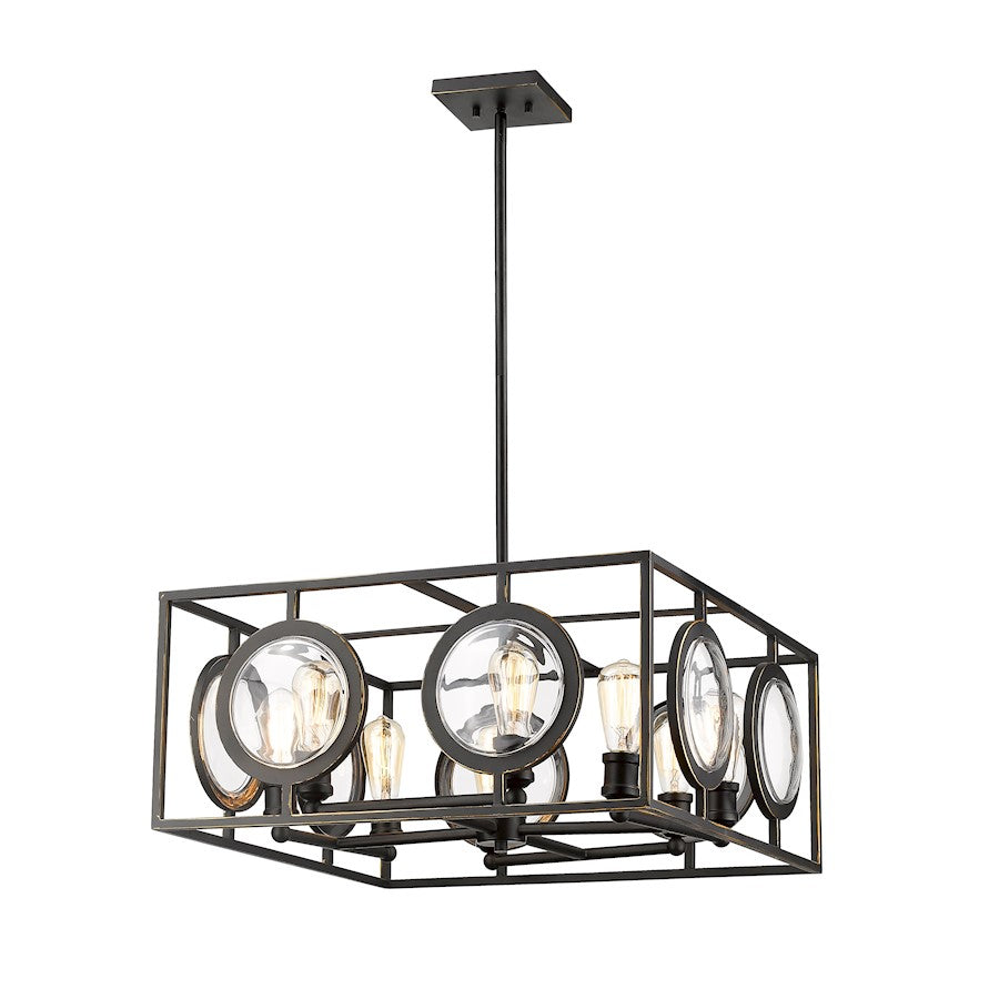 Z-Lite Port 8 Light Pendant, Olde Bronze, Olde Bronze - 448-24OB