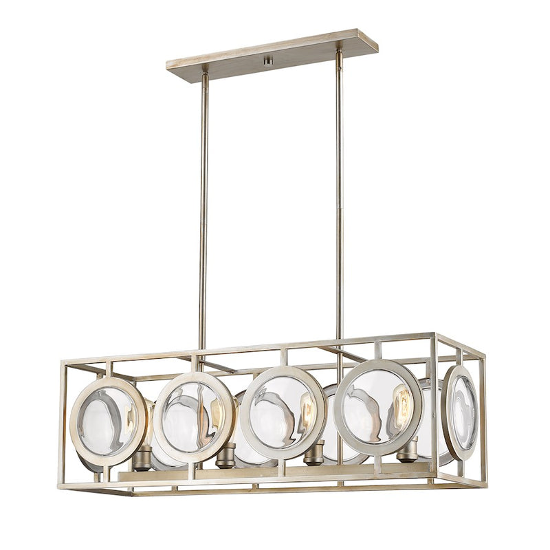 Z-Lite Port 4 Light Pendant, 35.75x13.5x11", Antique Silver, Antique Silver - 448-34AS