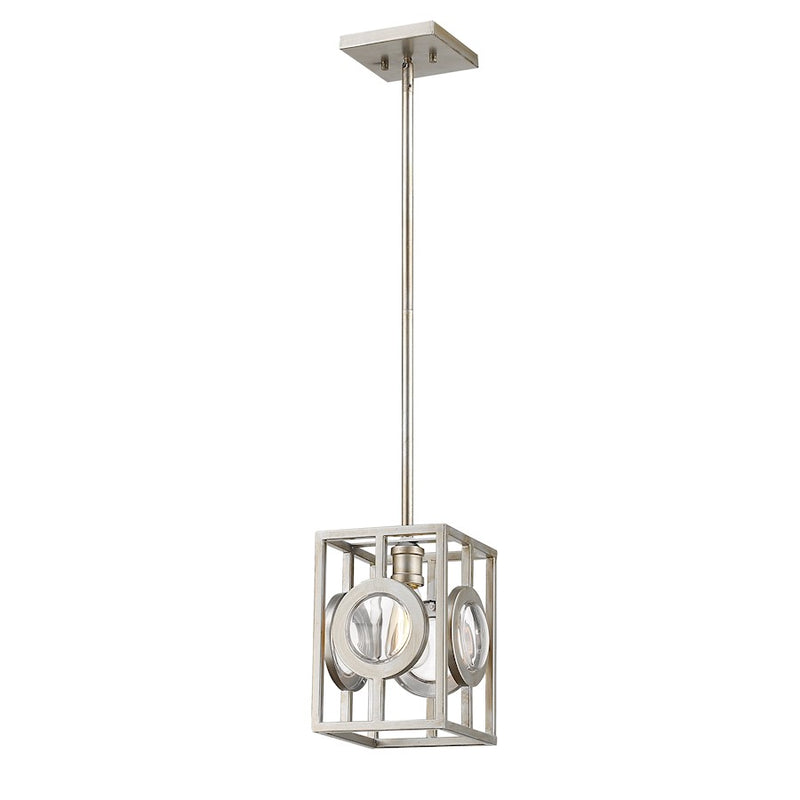 Z-Lite Port 1 Light Mini Pendant, Antique Silver, Antique Silver - 448MP-AS