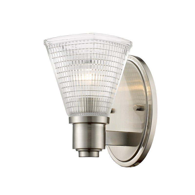 Z-Lite Intrepid 1 Light Wall Sconce, Brushed Nickel, Clear - 449-1S-BN