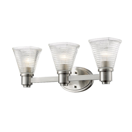 Z-Lite Intrepid 3 Light Vanity, Brushed Nickel, Clear - 449-3V-BN