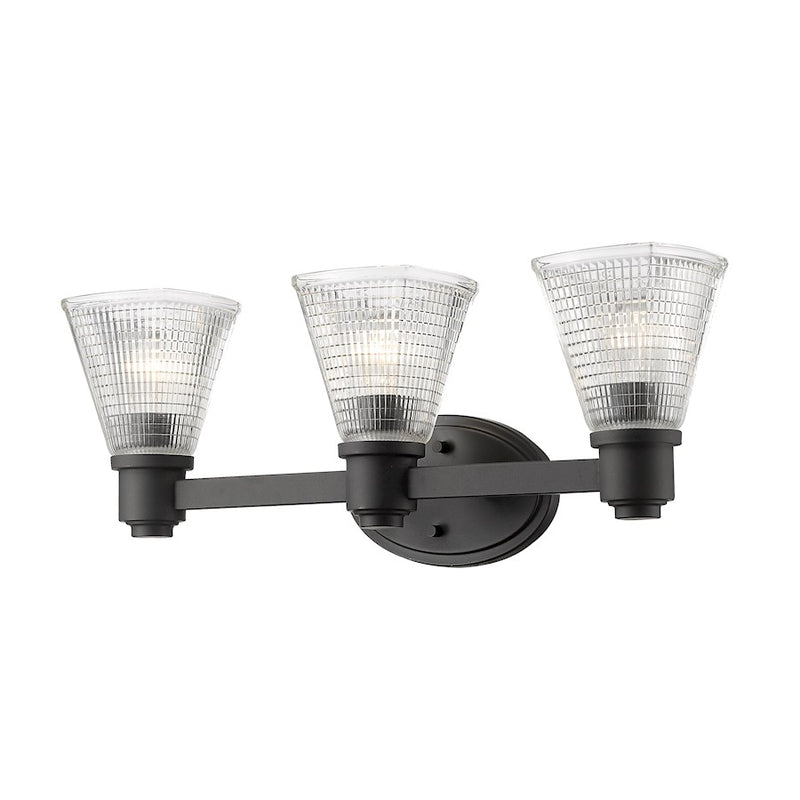 Z-Lite Intrepid 3 Light Vanity, Bronze, Clear - 449-3V-BRZ