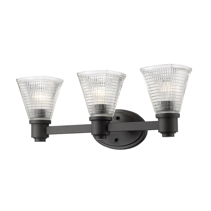 Z-Lite Intrepid 3 Light Vanity, Bronze, Clear - 449-3V-BRZ