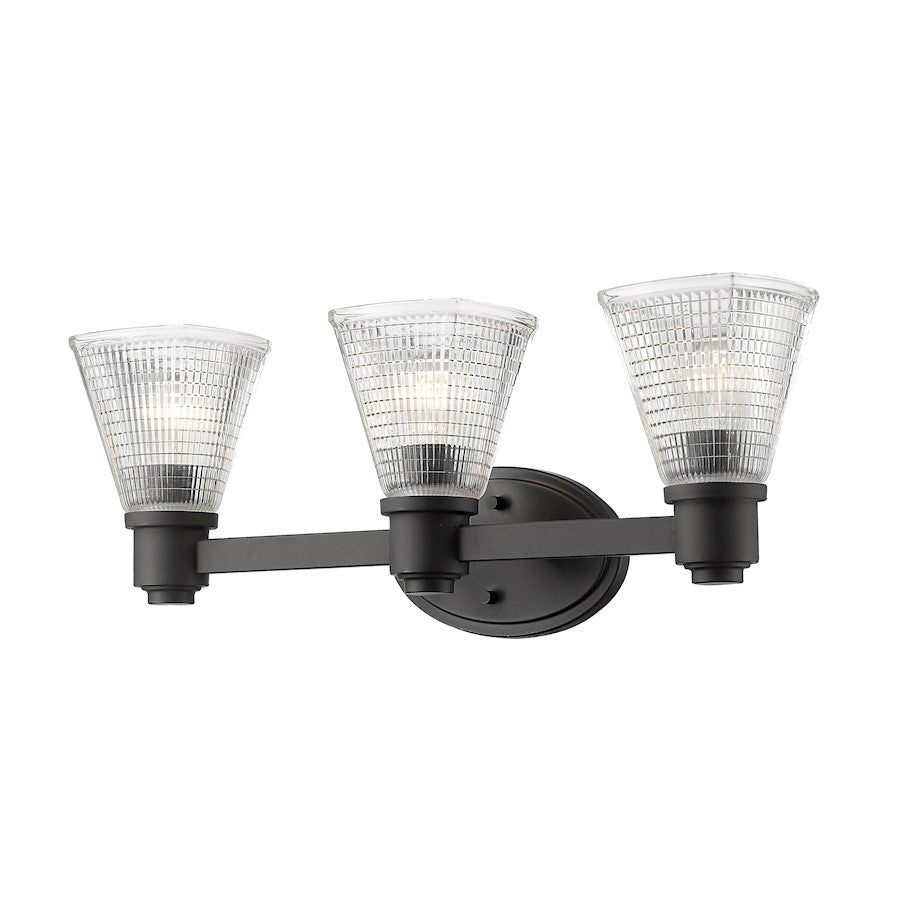 Z-Lite Intrepid 3 Light Vanity, Bronze, Clear - 449-3V-BRZ