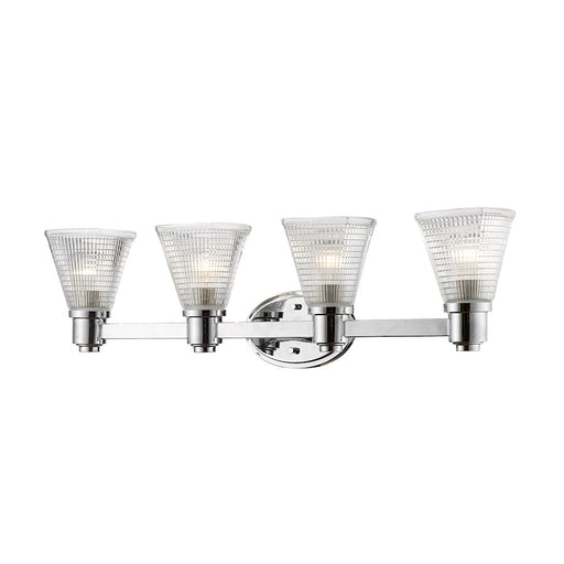 Z-Lite Intrepid 4 Light Vanity, Chrome, Clear - 449-4V-CH
