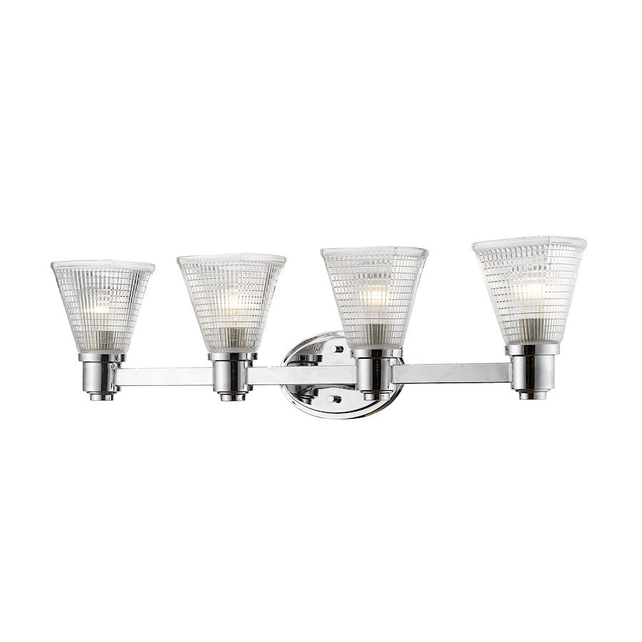 Z-Lite Intrepid 4 Light Vanity, Chrome, Clear - 449-4V-CH