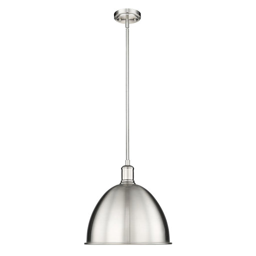 Z-Lite Sawyer 1 Light 12.5" Pendant, Brushed Nickel/Brushed Nickel - 4500P12-BN
